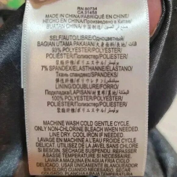 BCBGENERATION Women's Silver/Gray Poly/Spandex Cowl Neck Ruched Split Thigh Cami - Picture 14 of 14